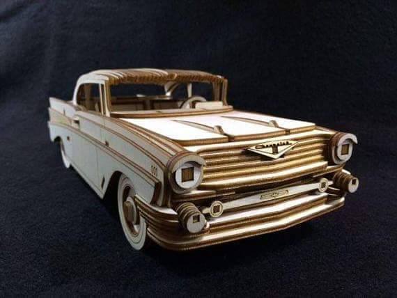 Laser Cut 3D ô tô Chevrolet Bel Air 1957