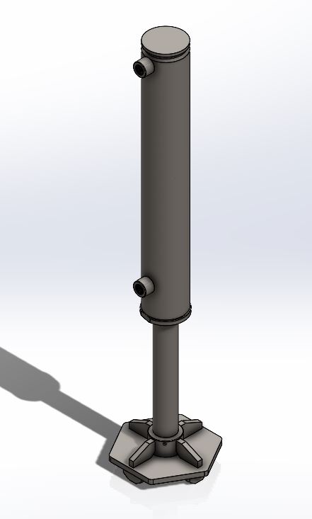 Bản vẽ 3D Xy lanh thủy lực ROD 55 TUBE 75 STOKE 500 mmv(TL 060)