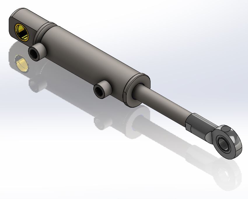 Bản vẽ 3D Xy lanh thủy lực ROD 55 TUBE 75 STOKE 500 mm(TL 050)