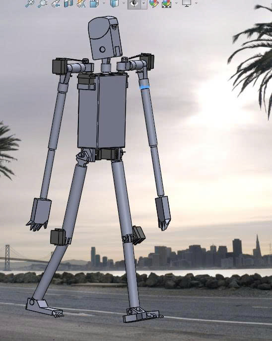 BẢN VẼ 3D ROBOT HÌNH NGƯỜI robot design (CN 018)