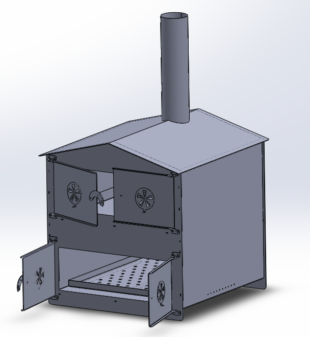 BẢN VE 3D LÒ XẤY Lò nướng Vườn (mái chóp) (CK 022)