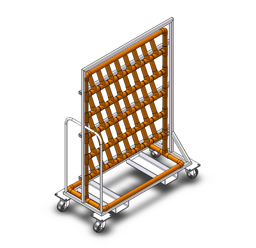 BẢN VE 3D GIÁ SƠN hiết bị dùng để Sơn Trục Khớp nối (hoặc Trục Các đăng) (CK 042)