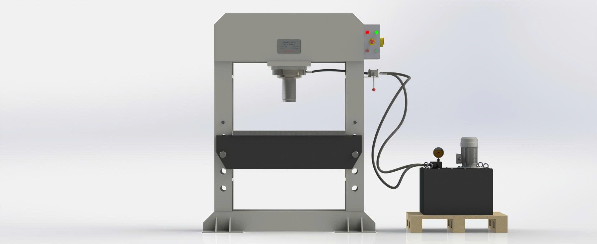 Bản vẽ 3D Máy ép thủy lực 100 tấn Model HPD - 1010 (TL 041)