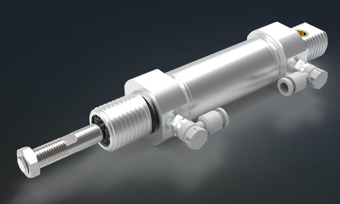 Bản vẽ 3D Xilanh khí nén (25X50INOX) (TL 077)