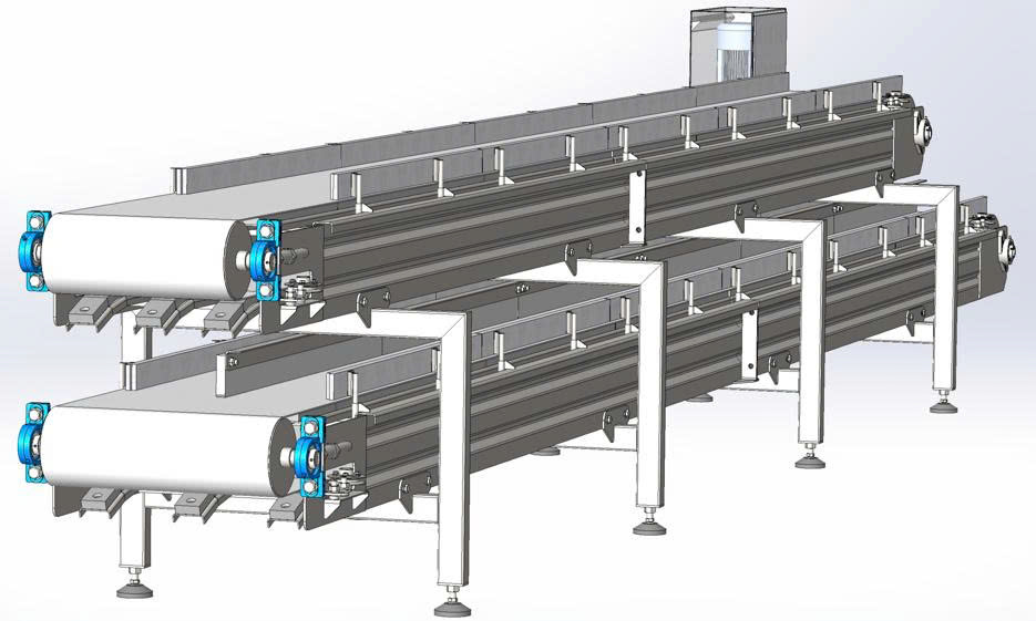 BẢN VE 3D BĂNG TẢI Belt conveyor 2 decks (CN 052)