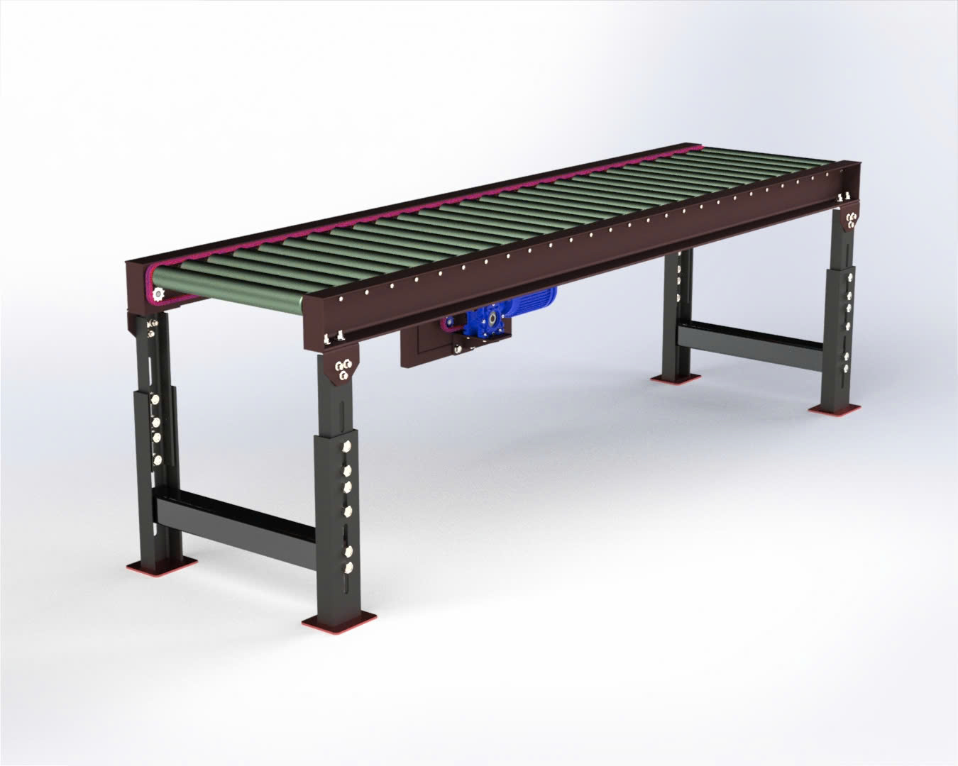 BẢN VE 3D BĂNG TẢI Single sprocket conveyor (CN 062)