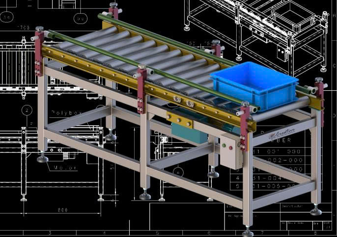 BẢN VE 3D BĂNG TẢI Roller Conveyor (CN 082)