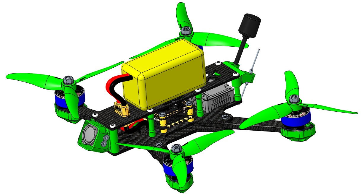 MÁY BAY KHÔNG NGƯỜI LÁI 5 inch drone fpv "deadcat" frame v2 (DR 21)