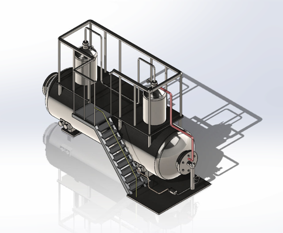 Lò hơi  Industrial Pressure Vessel / Boiler (SOLIDWORKS Model) (276)