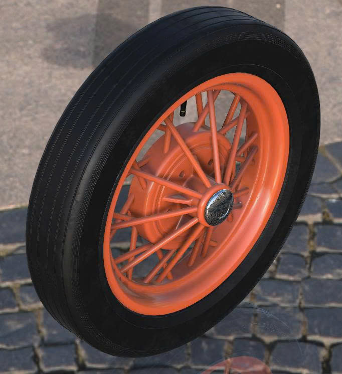 Bánh xe và lốp xe Ford Model A 1931 – tỉ lệ 1/3 (DC 65)