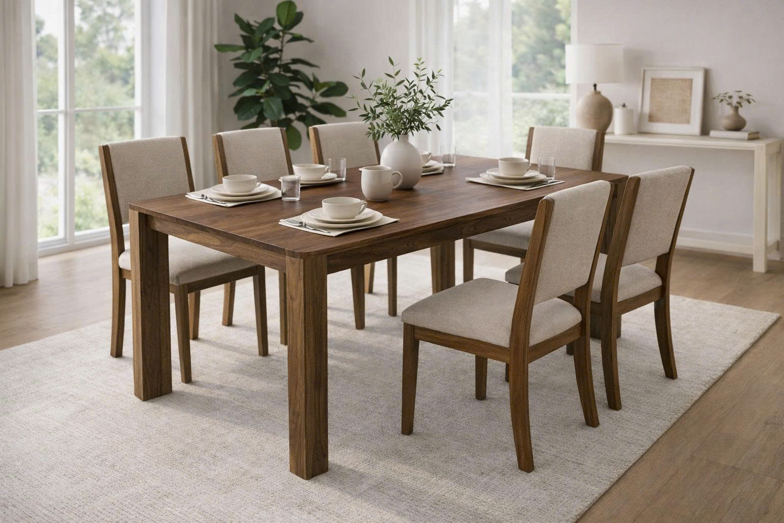 Bàn ăn gỗ tự nhiên Rustora (DG 05)