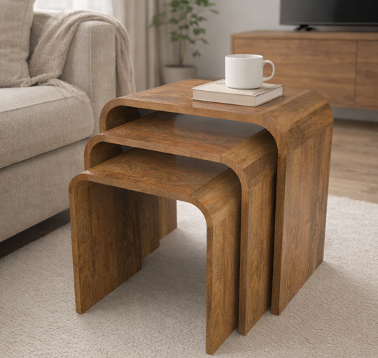 Bộ bàn lồng gỗ tự nhiên ArcNest (DG 11)