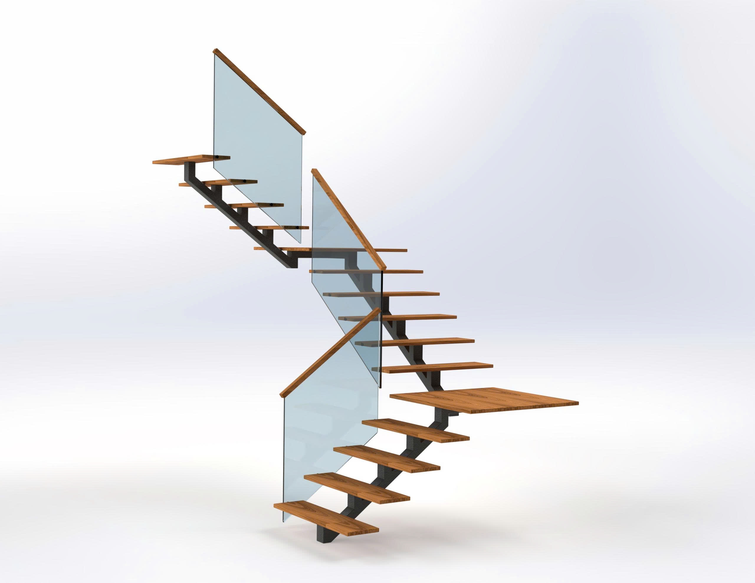 Cầu thang thép và gỗ (DG 34)