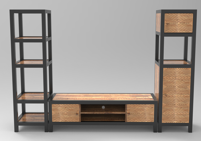 Kệ TV khung sắt – gỗ có kệ chứa (DG 79)