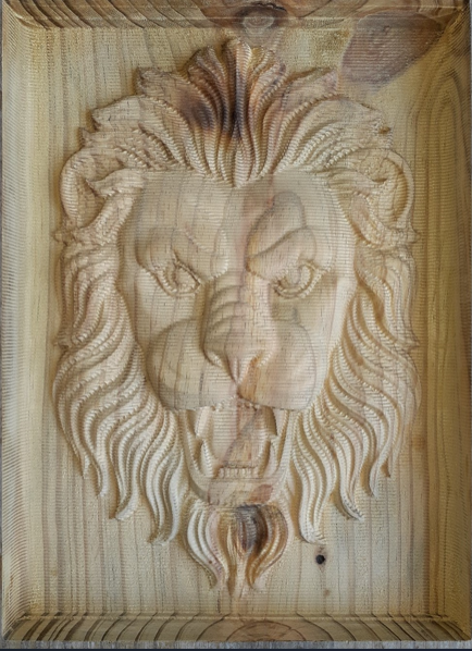 Phù điêu đầu sư tử 3D (200×280 mm) (DG 107)