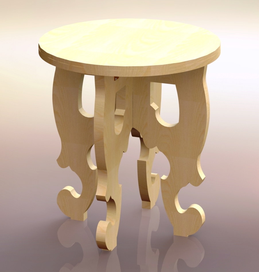 Ghế đẩu plywood chạm khắc dùng cho nhà vườn (DG 113)