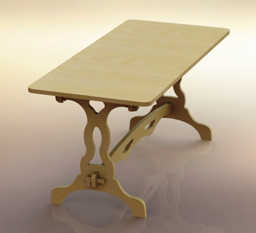 Bàn gỗ plywood chạm khắc (DG 112)