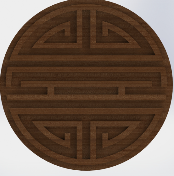 Hoa văn rosette hình dơi chạm khắc (DG 146)