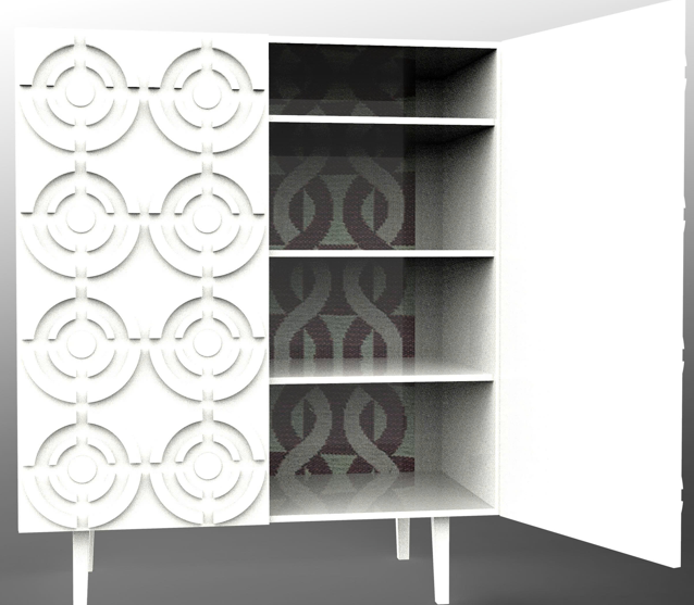 Tủ 2 cánh mặt trước chạm khắc và dập nổi (DG 151)