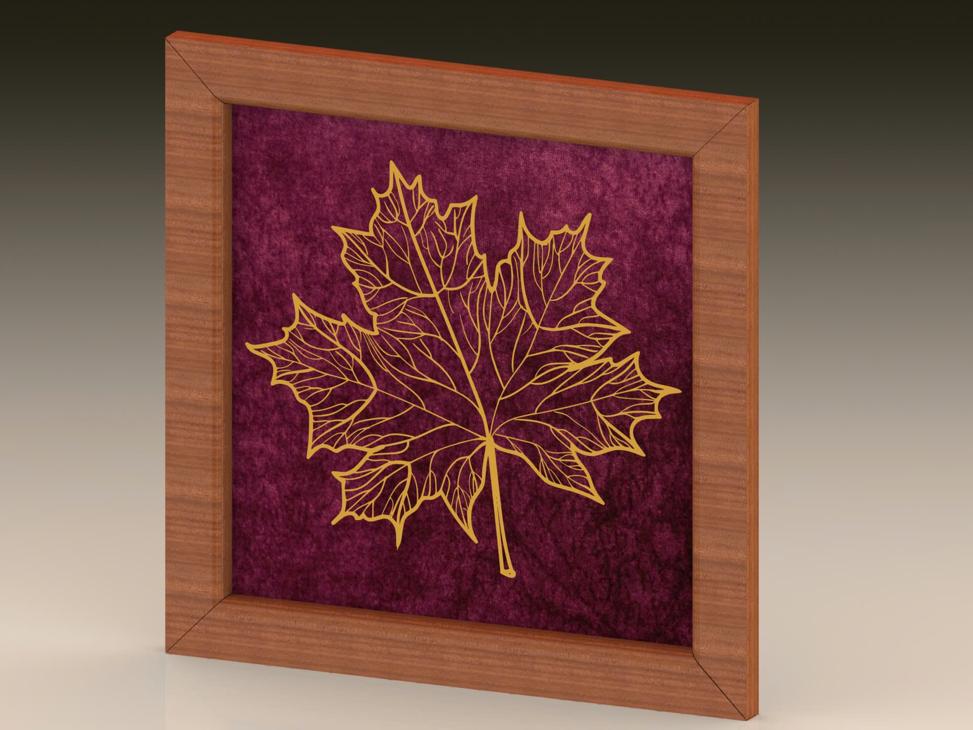 Hoa văn lá đơn giản, thường dùng cho người mới học CNC hoặc điêu khắc.