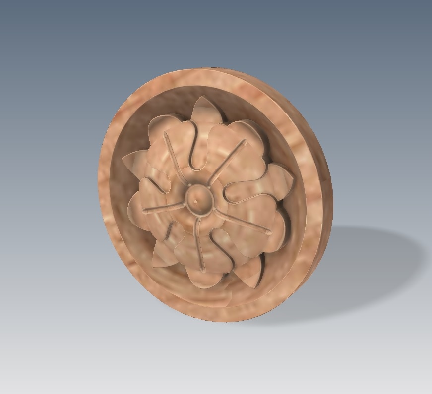 Hoa văn huy hiệu tròn chạm khắc (DG 176)